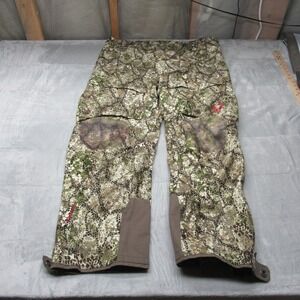 Badlands Alpha Pants Men XXL Green Camo Water Resistant Wind Rain Full Zip 44x32